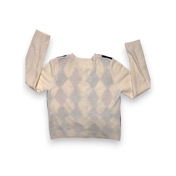 Vintage Chenille Argyle Plush Knit Cardigan Size S/M - Picture 8 of 10